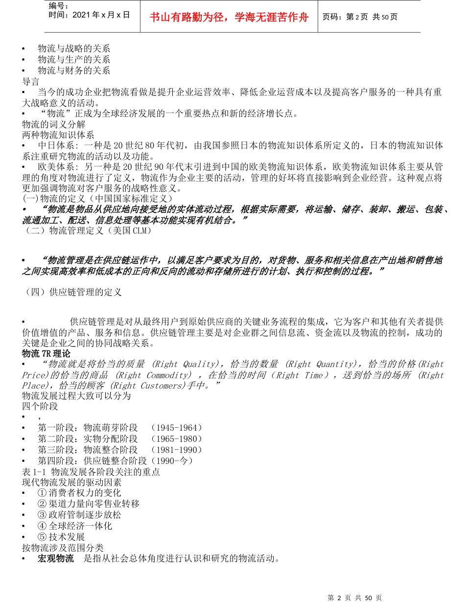 物流管理基础讲义_第2页