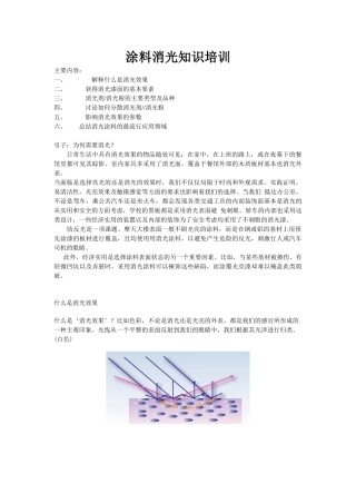 涂料消光知识培训