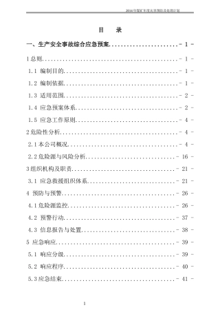 煤矿年度灾害预防及处理计划