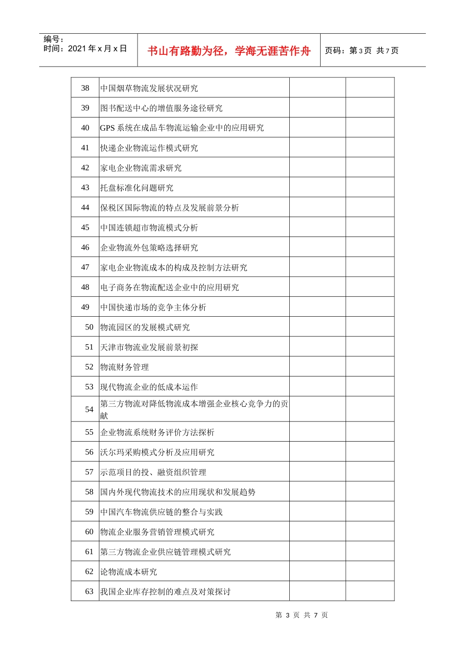 物流专业备选论文题目大全_第3页