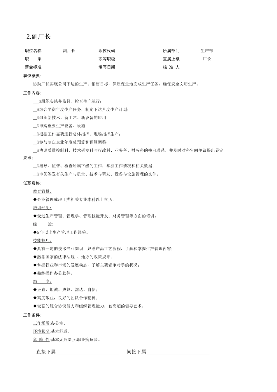 生产部各岗位职责描述汇总_第3页