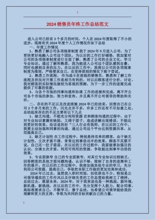2017销售员年终工作总结范文
