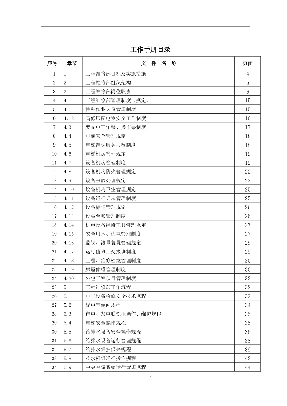 物业公司工程维修部工作手册_第3页