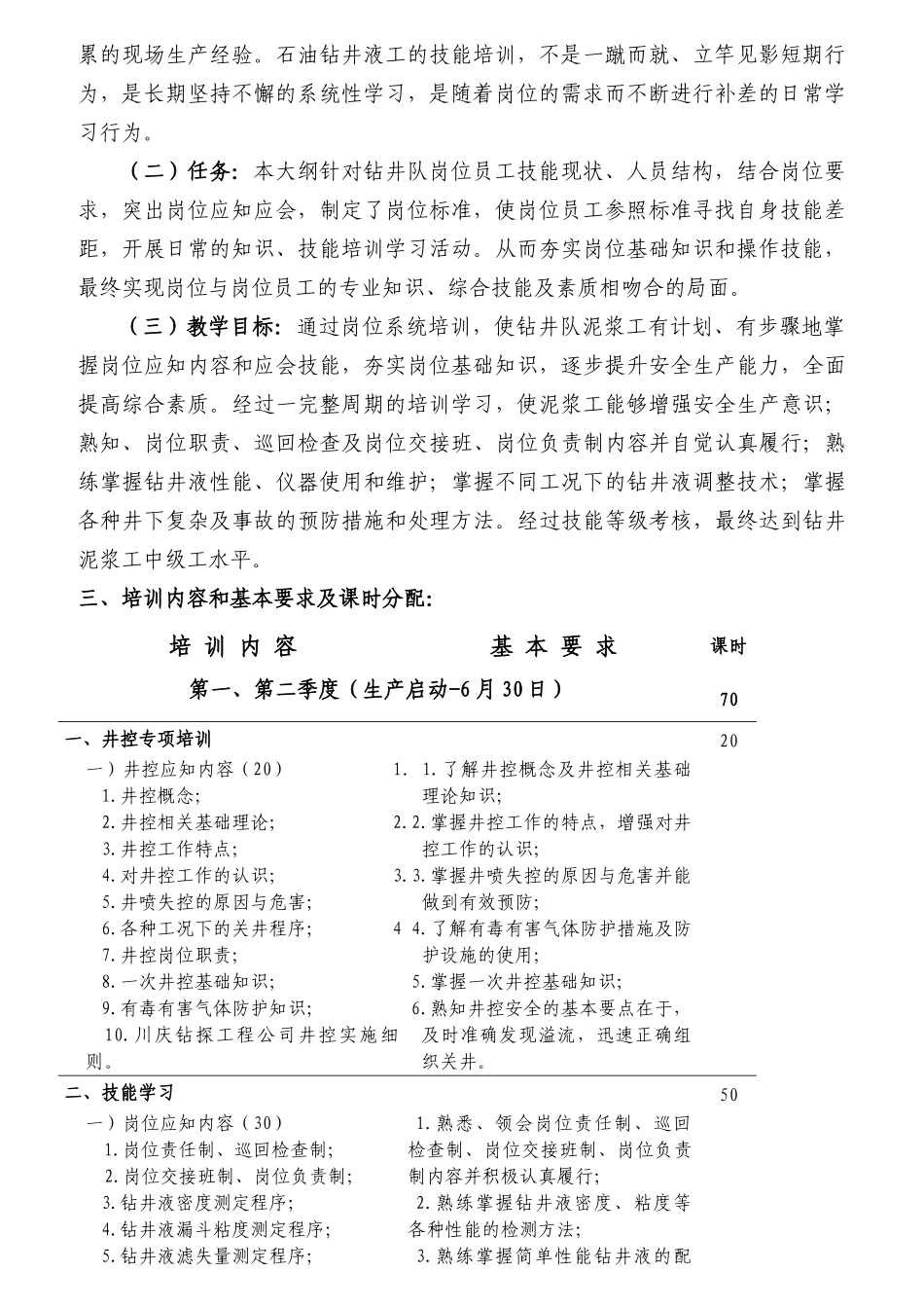 钻井职工培训中心培训大纲与辅导教材_第3页