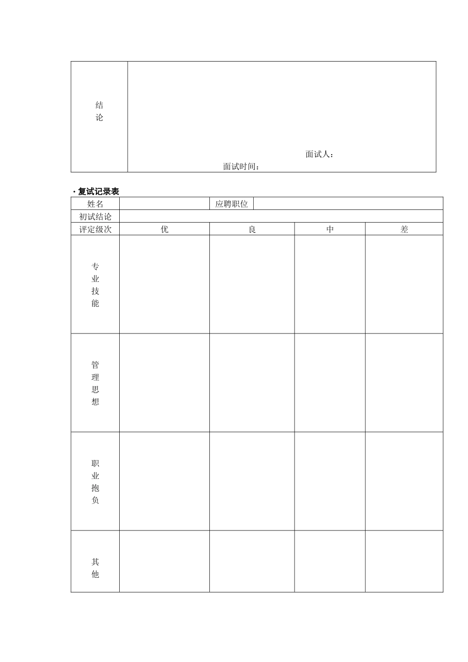 招聘面试管理工具集（共11个表格）_第3页
