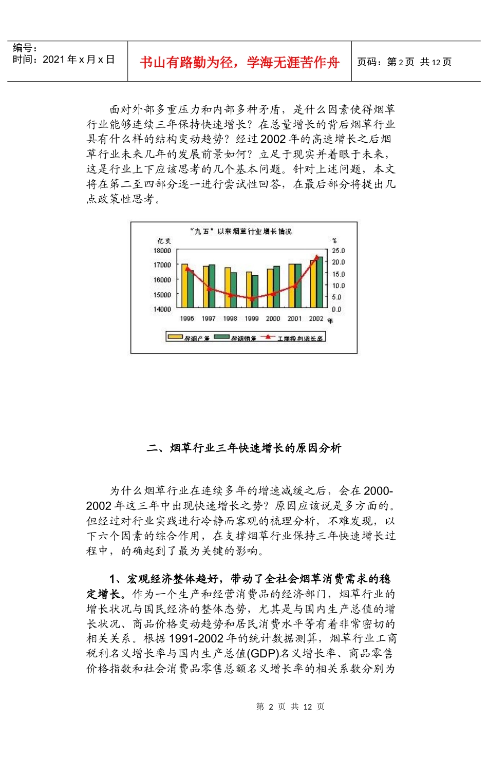 烟草行业快速增长的原因分析报告及变动态势_第2页