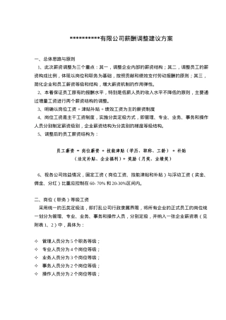 某有限公司薪酬调整建议方案(5)(1)