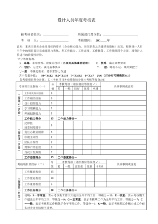 设计人员年度考核表(1)