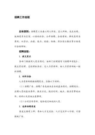 招聘工作流程