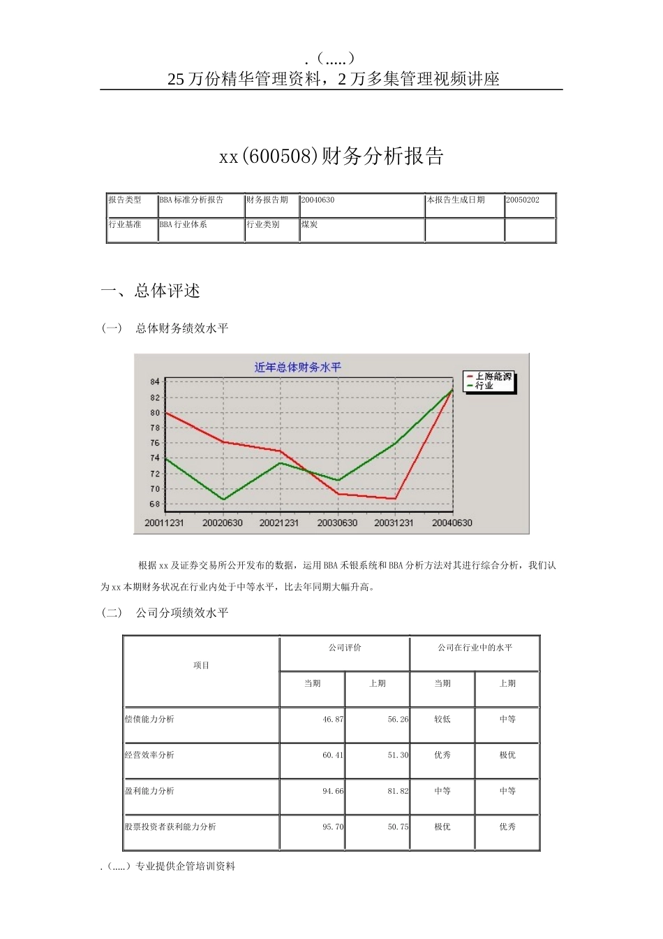 煤炭行业年度财务分析报告研讨_第1页