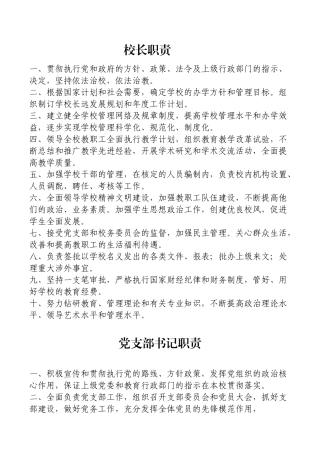 某学校教职工岗位职责概论