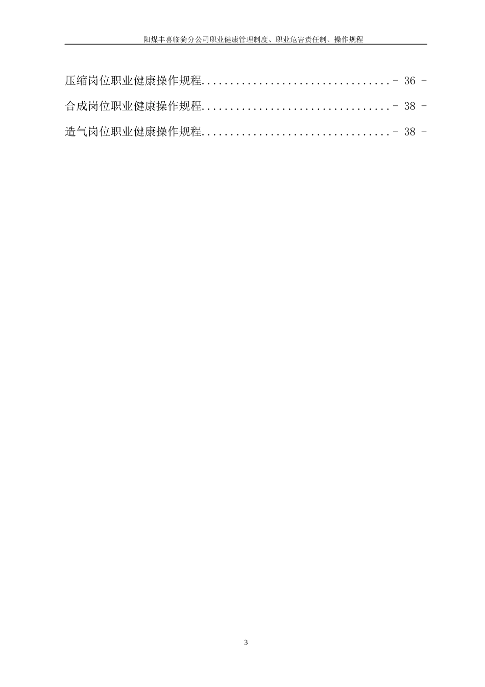 煤化工公司职业健康安全管理制度、责任制、操作规程_第3页