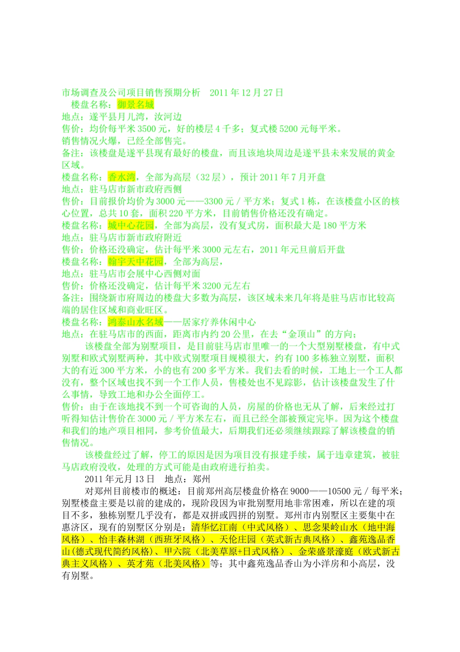 别墅市场调查_第1页