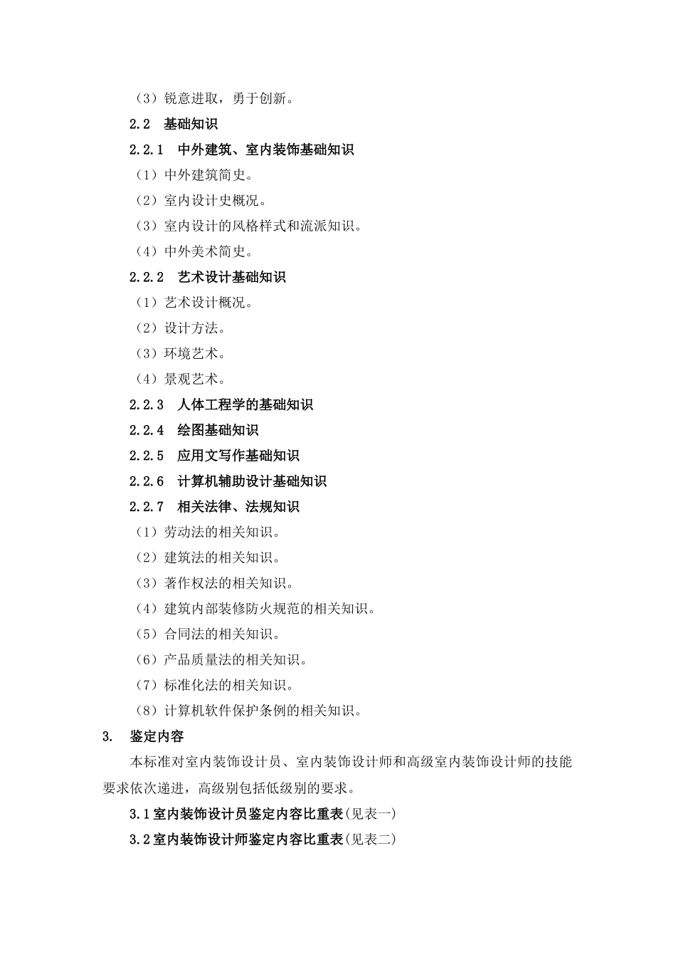 深圳市室内装饰设计员考核大纲_第3页