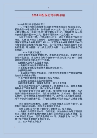 2017年担保公司年终总结