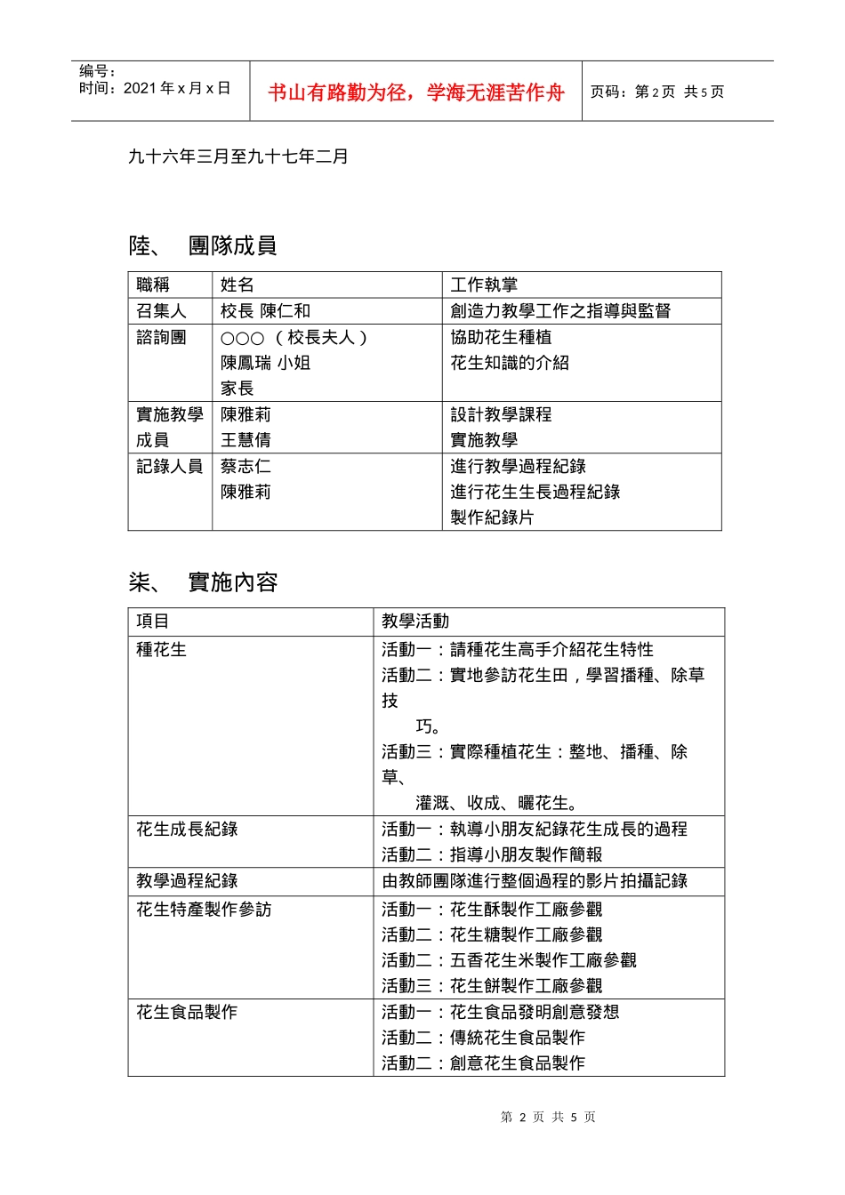 澎湖县池东国小创造力教学企划书_第2页