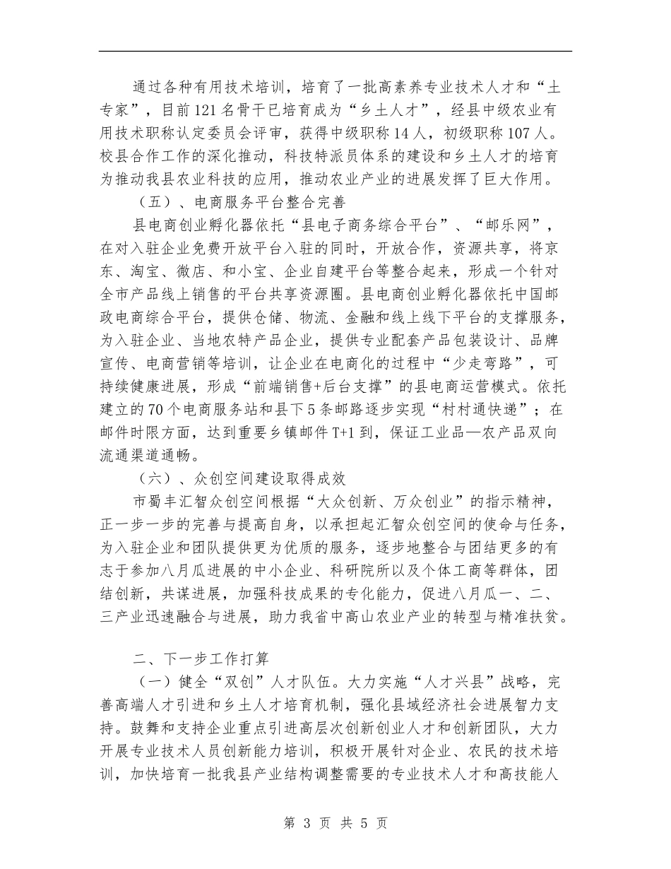 2024年科技“双创”工作总结_第3页