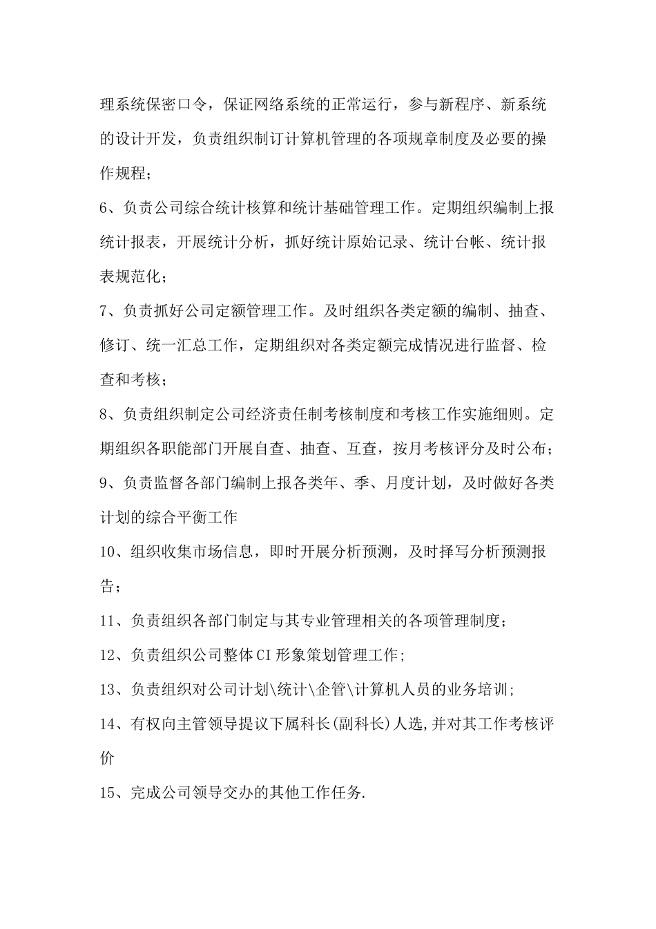 职务说明书：信息部经理_第2页