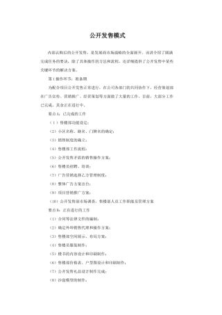公开发售模式