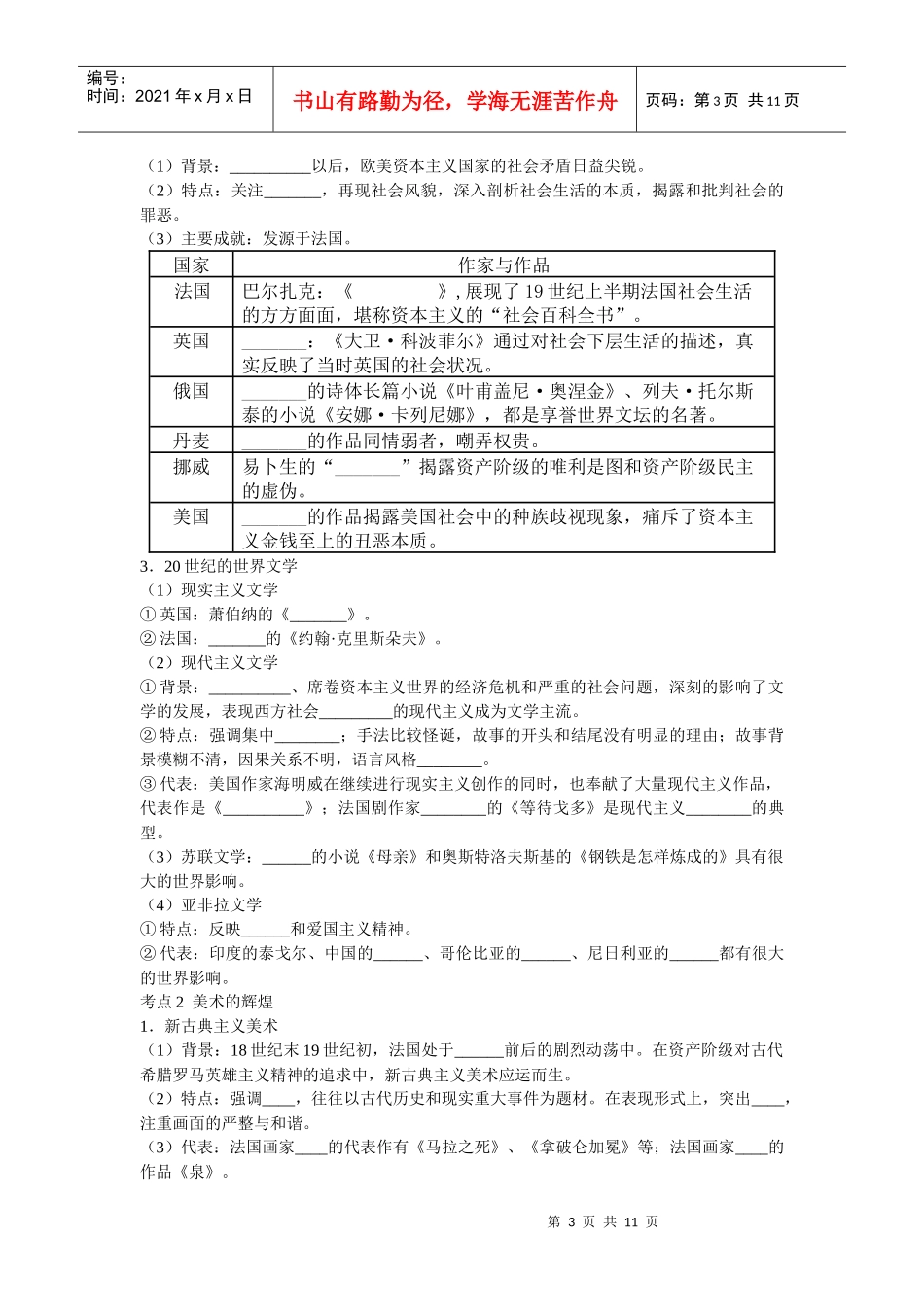 漫谈19世纪以来的世界文学艺术_第3页