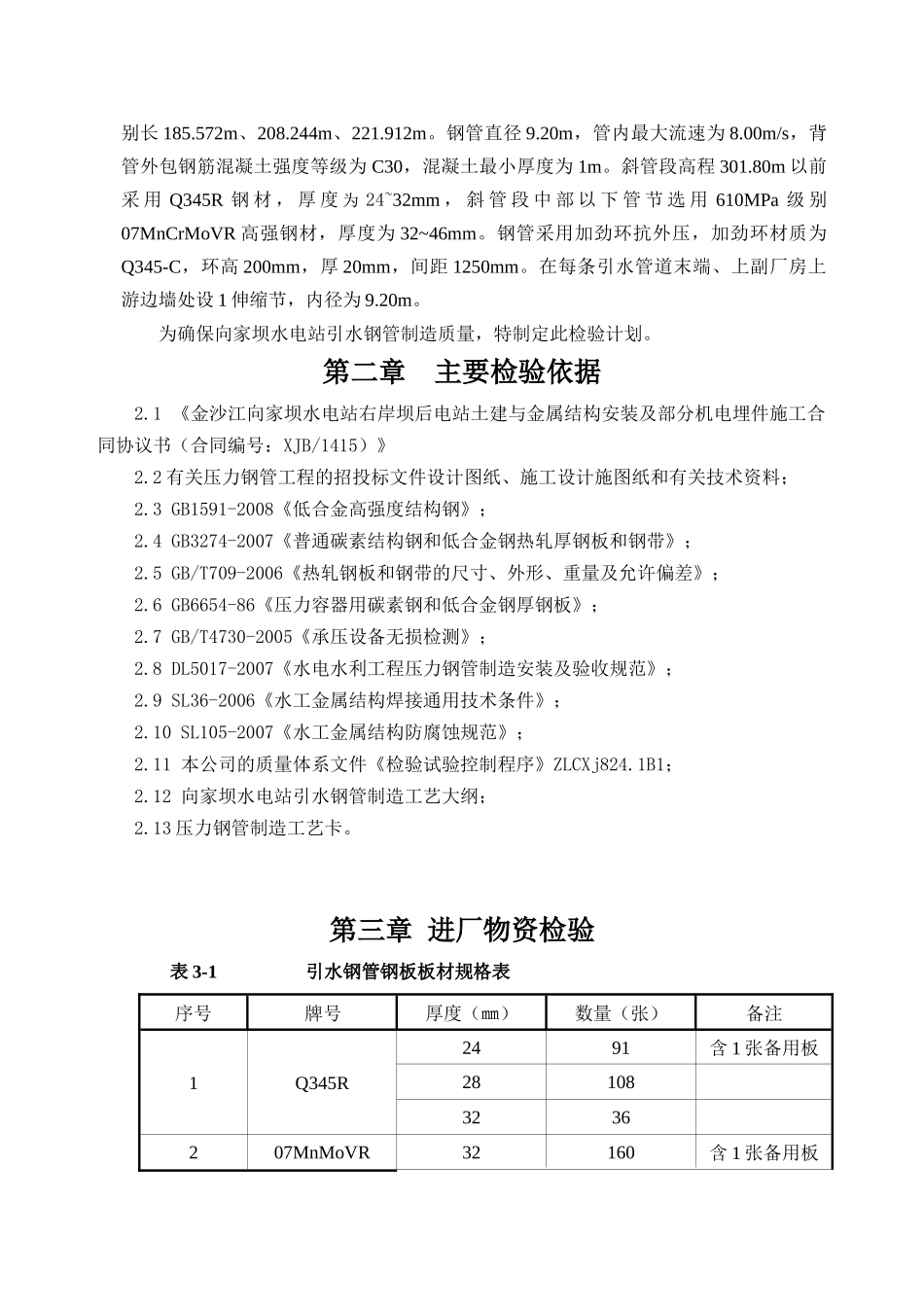 引水压力钢管制造检验计划_第3页