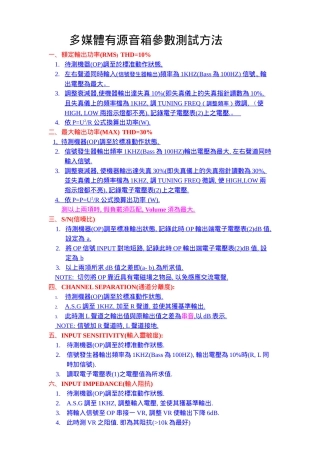 多媒体音箱测试方法