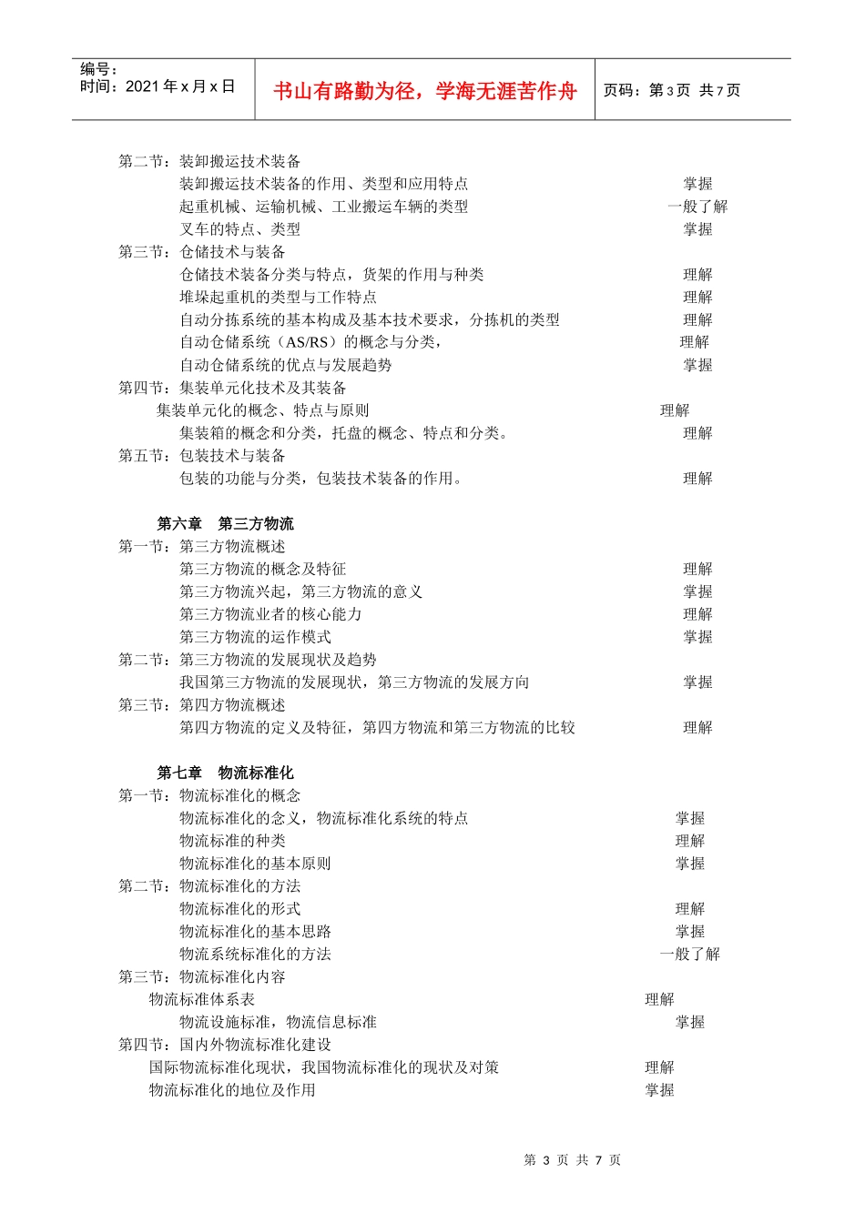 物流师培训大纲09年最新版_第3页