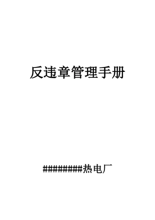 热电厂反违章管理手册