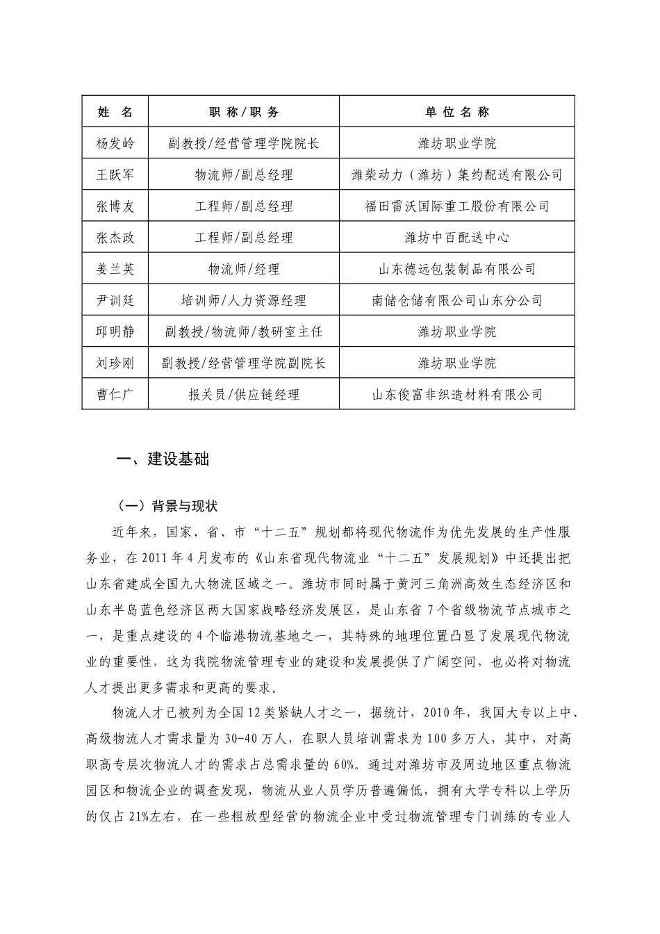 物流管理专业及专业群建设范本_第2页