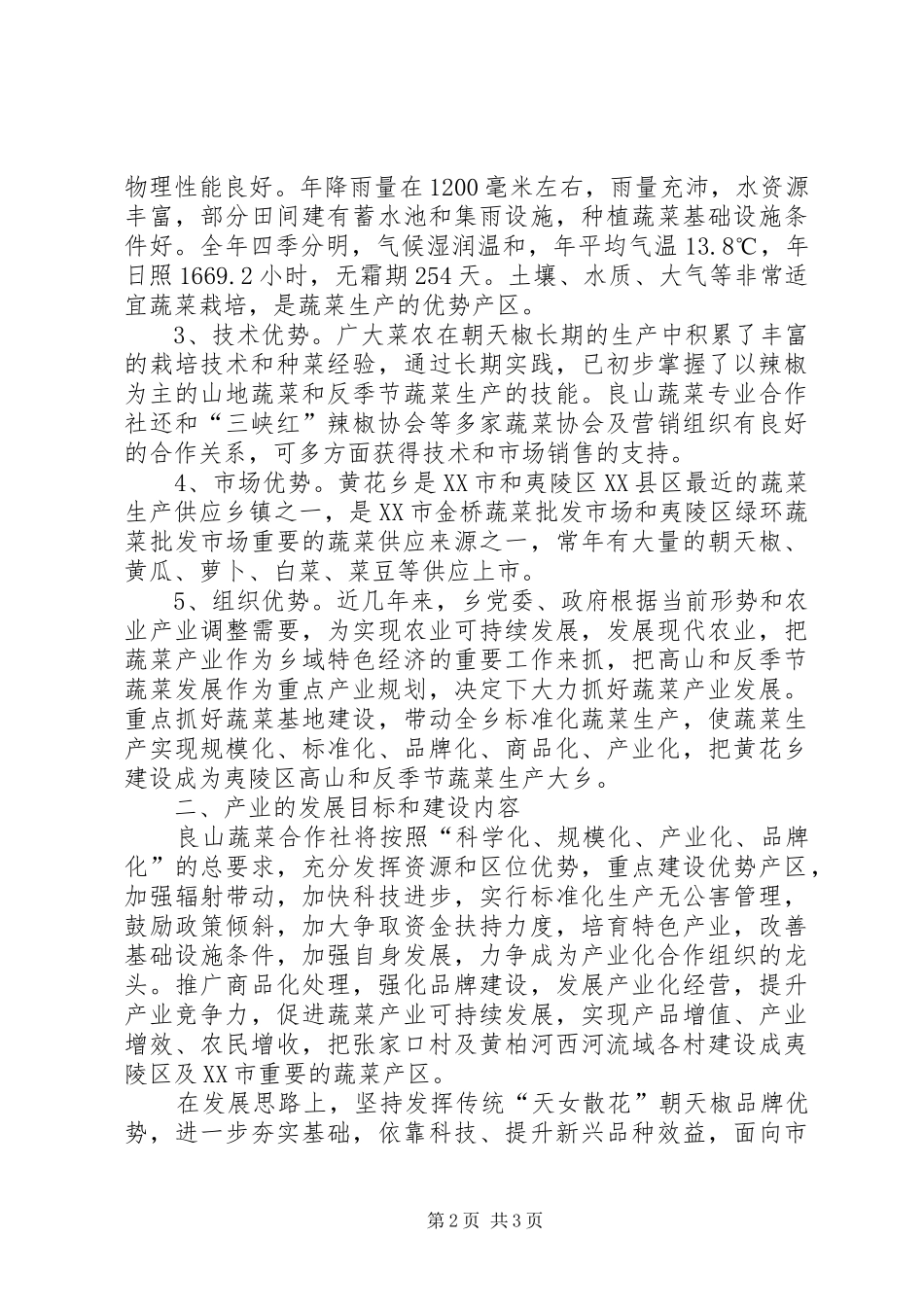 良山蔬菜专业合作社蔬菜产业发展五年规划汇报材料_第2页