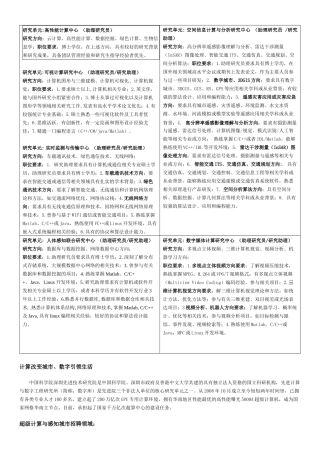 研究单元高性能计算中心（助理研究员）