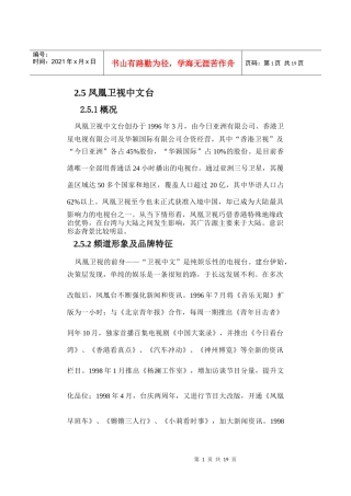 澳门卫视五星台中国市场计划书