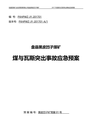 煤与瓦斯突出事故应急预案
