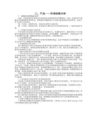 产品市场战略分析