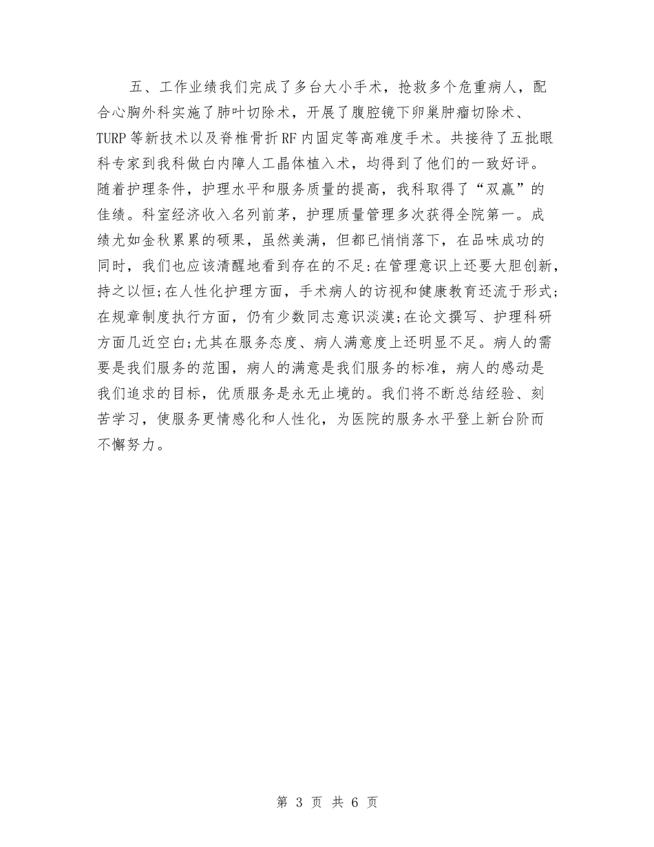 2024年度手术室护理个人工作总结与2024年度打非治违工作小结范文汇编_第3页