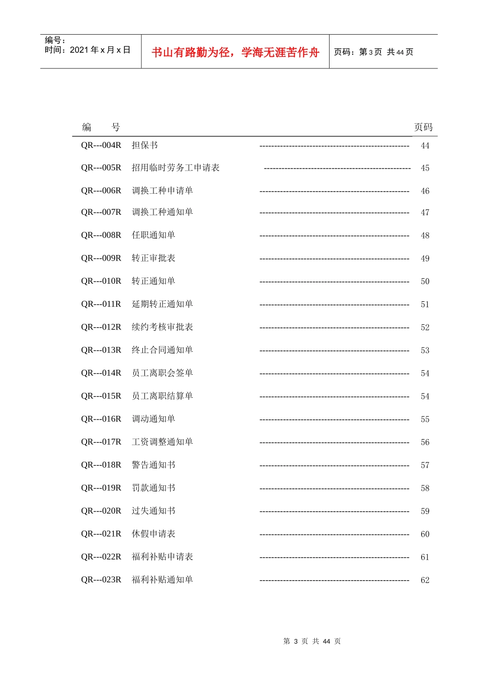 物业公司人事管理工作手册(ISO版)_第3页