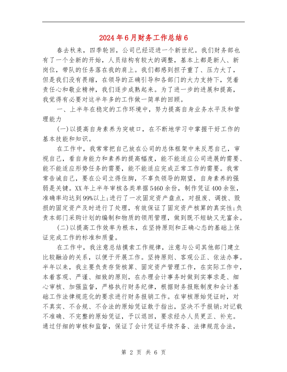 2024年6月财务工作总结6_第2页
