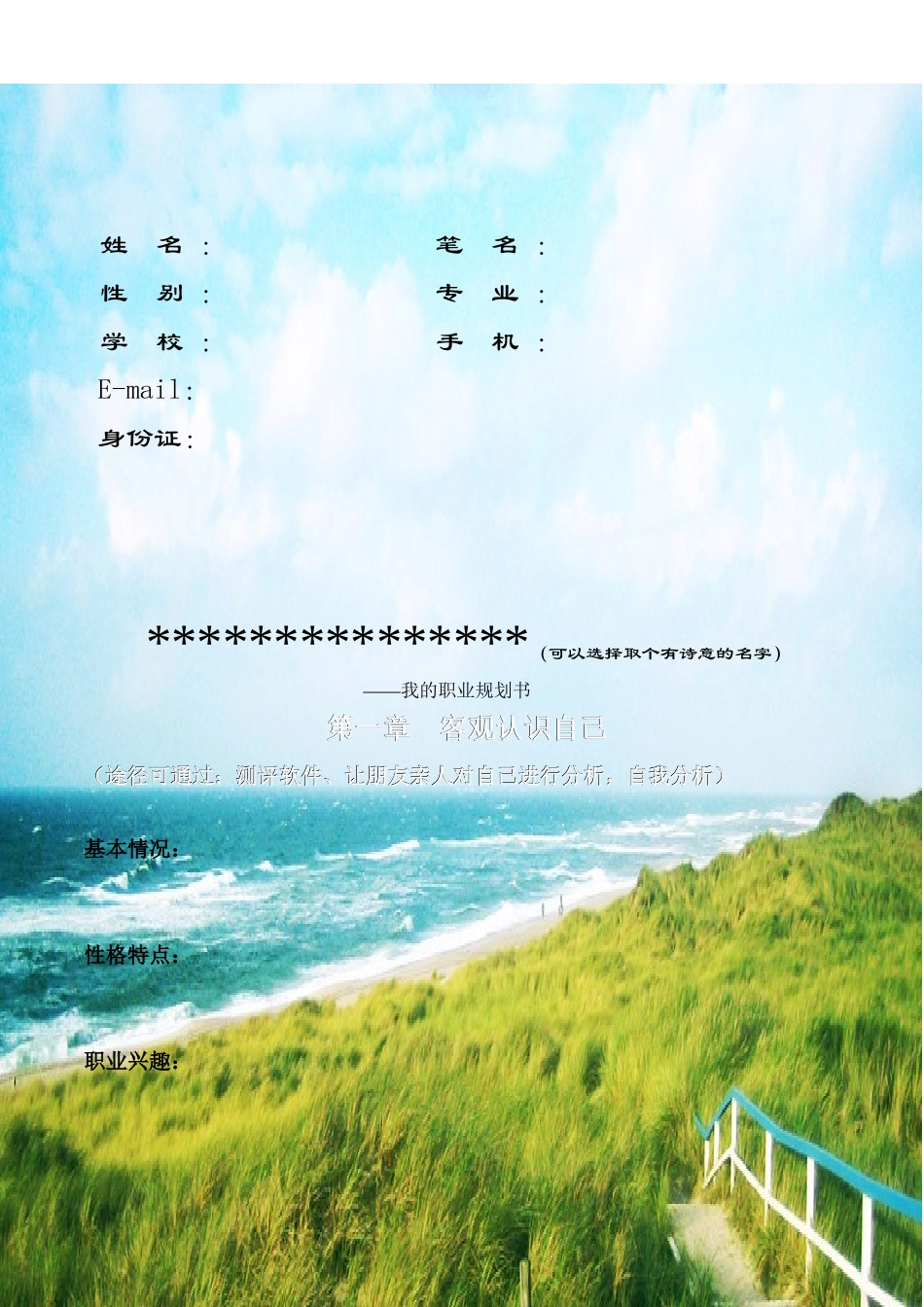 职业规划大赛作品模板_第2页