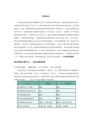 热水器行业分析资料总结