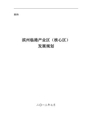 滨州临港产业区发展规划