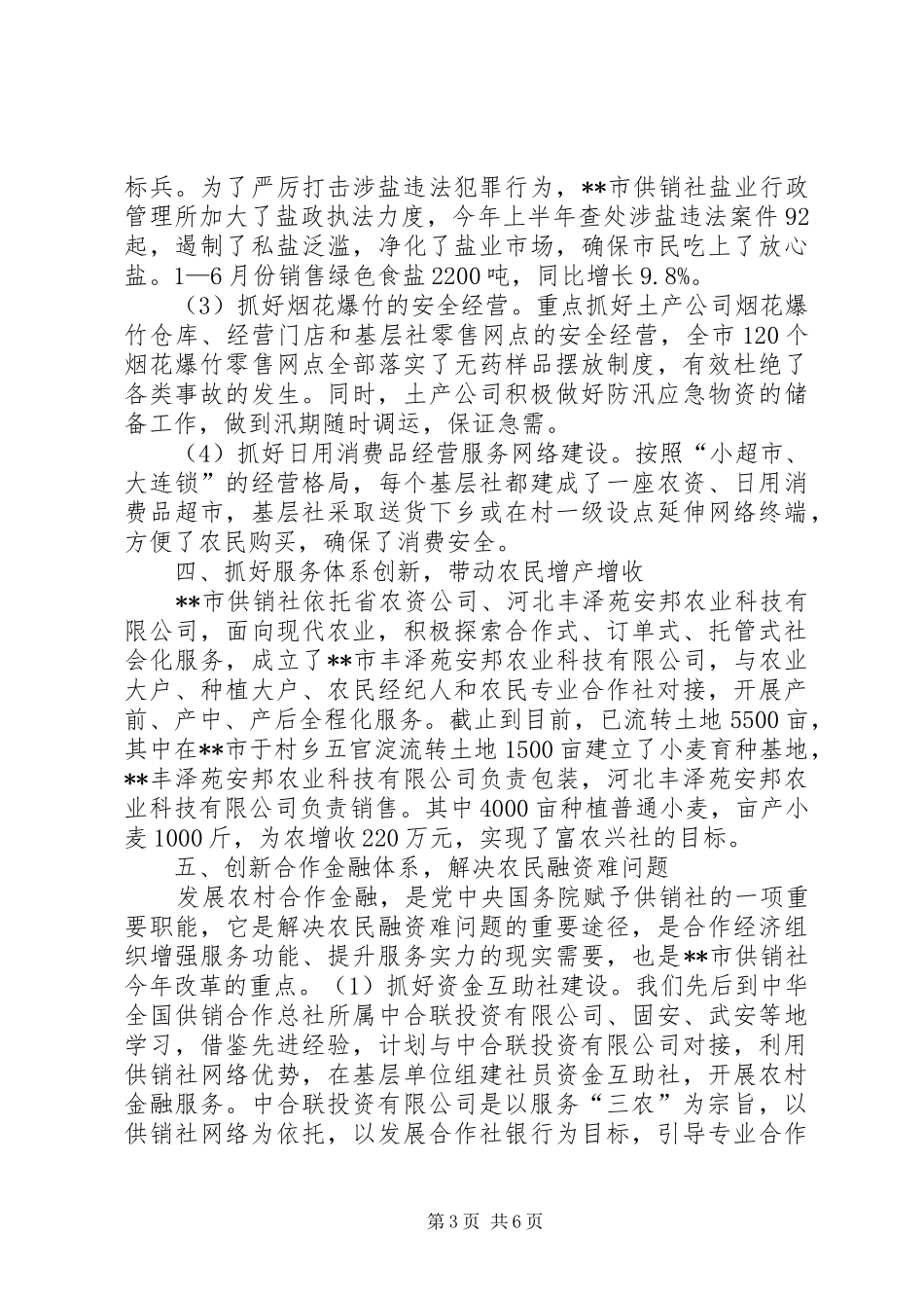 供销社半年工作总结和下半年工作安排_第3页