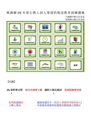 桃园县94年度公教人员人事资料报送教育训练讲义