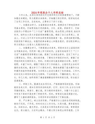 2024年党政办个人年终总结