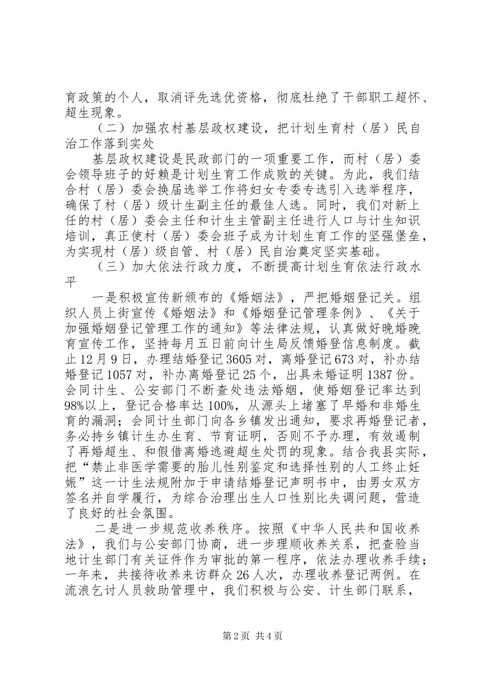 民政局年度计划生育综合治理工作总结_第2页