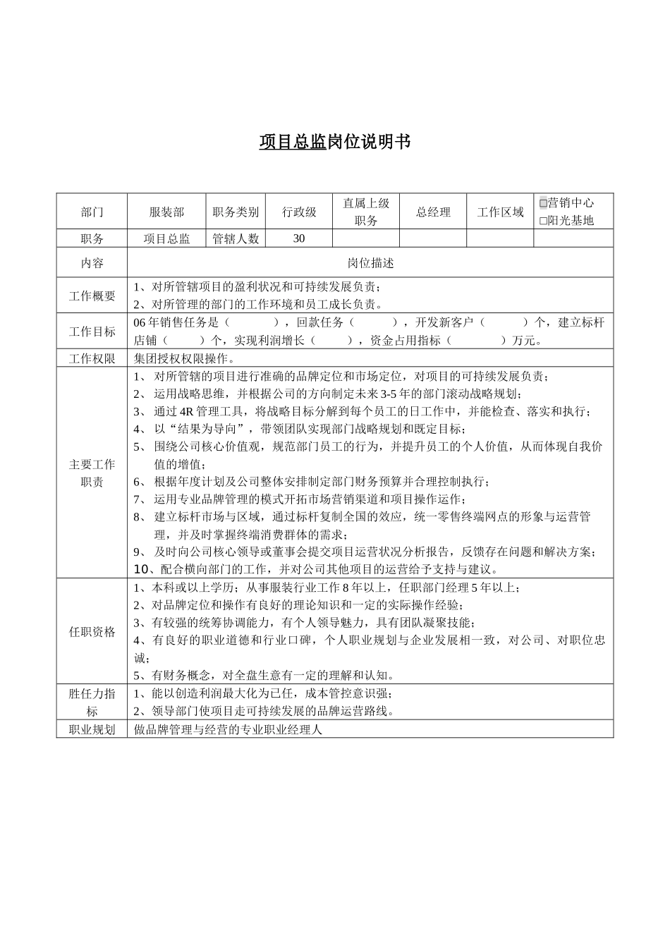 总监助理岗位说明书(25)(1)_第1页