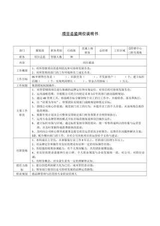 总监助理岗位说明书(25)(1)