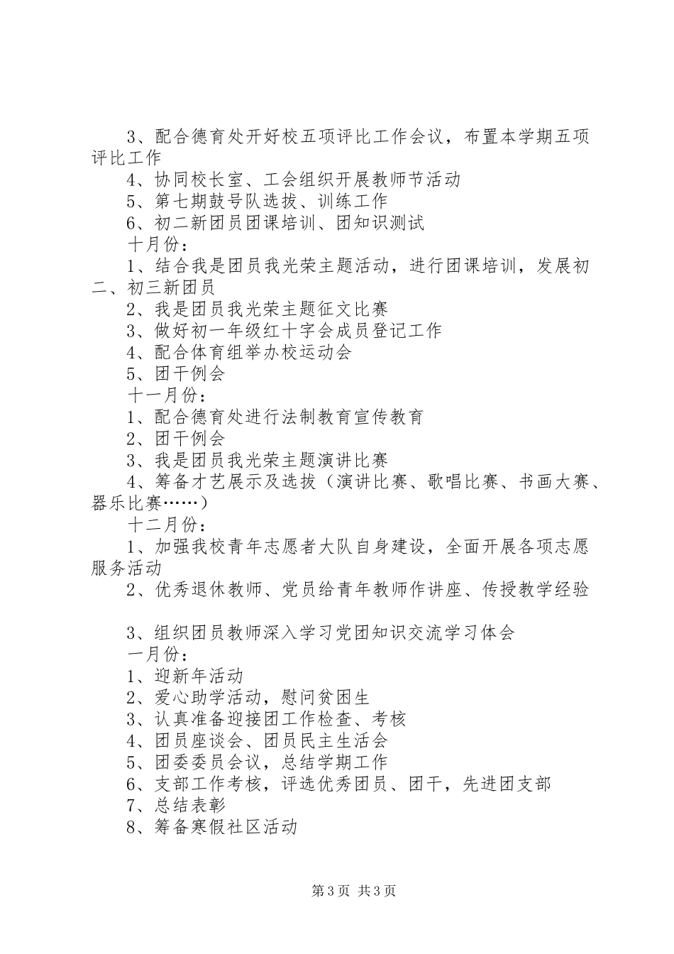 教育局团支部书记工作计划_第3页