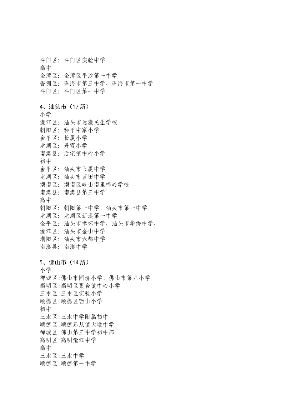 首批广东省中小学教师继续教育校本培训示范学校评选结果的公示_第3页