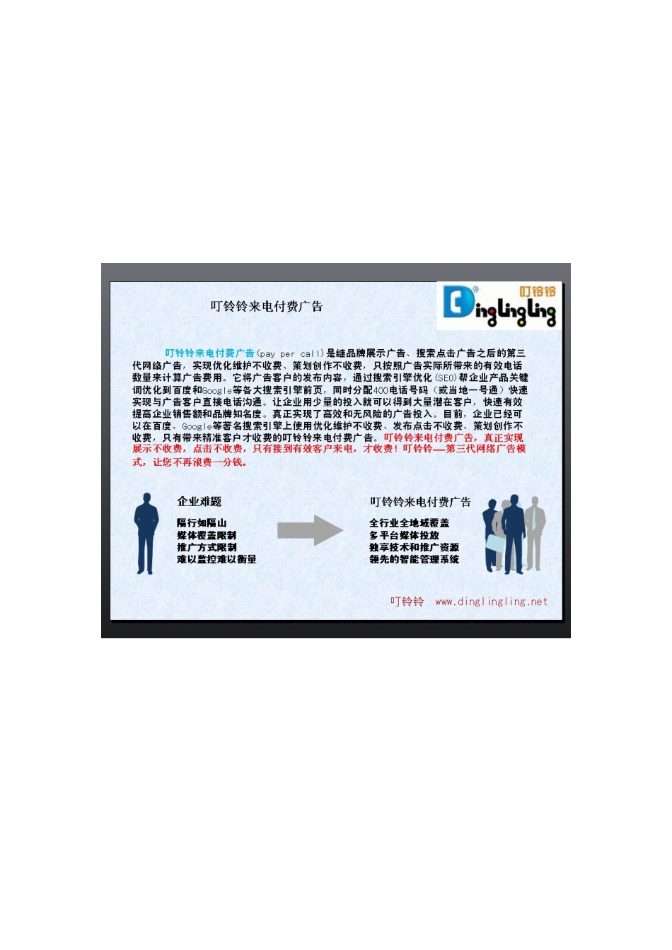 叮铃铃PayPerCall 怎样做广告效果最好 网络广告新模式 PPC广告_第1页