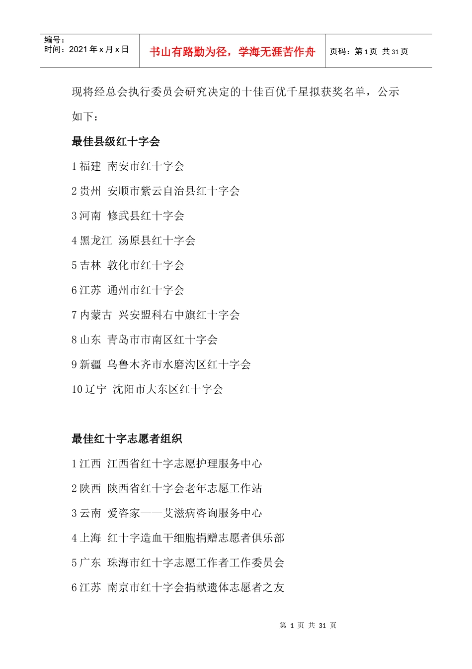 现将经总会执行委员会研究决定的十佳百优千星拟获奖名..._第1页